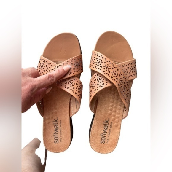 SoftWalk Tillman Sandal Tan Soft Nappa Leather Size 9.5 - Picture 6 of 6